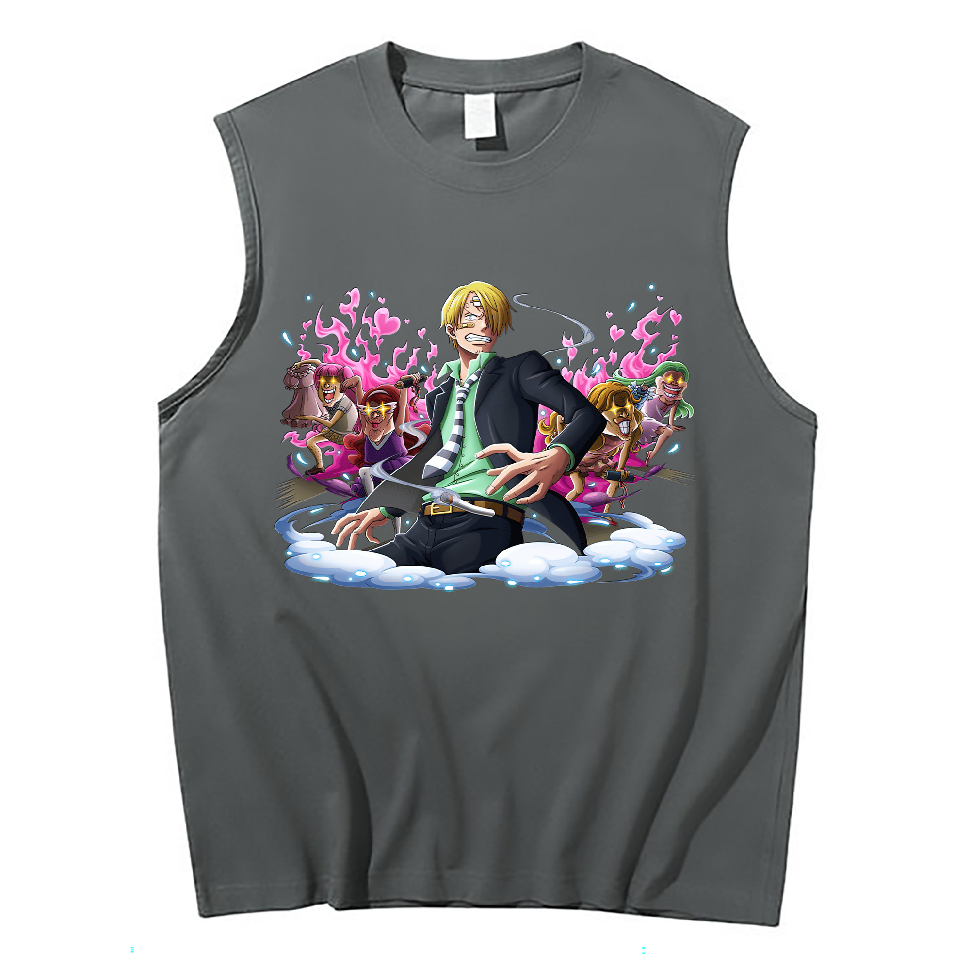 （画像用） ワンピース サンジ ONE PIECE Sanji コットン100％タンクトップ（フロントプリント）